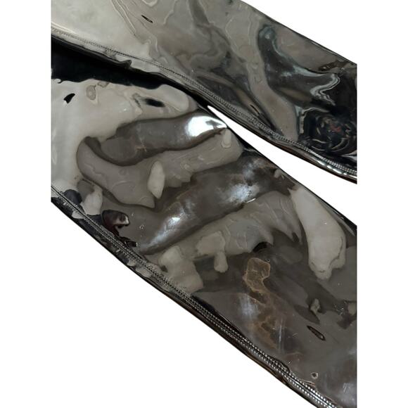 Jeffrey Campbell Knee High Vegan Patent Leather Chain Stiletto Heel Boots 7.5 - Picture 5 of 10